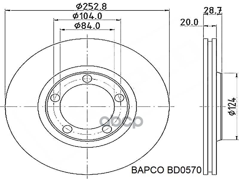 Диск Тормозной Вентилируемый Bapco Bd0570 BAPCO арт. BD0570
