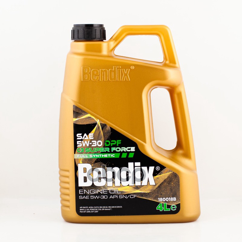 BENDIX Масло моторное 4л.  синтетика BENDIX SUPER FORCE DPF SAE 5W-30 API SN SM/CF ACEA C3-12 MB APPROVAL 2