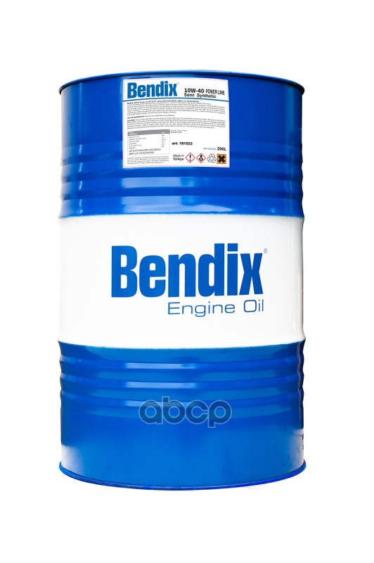 BENDIX Масло моторное 208л  полусинтетика BENDIX POWER LINE SAE 10W-40 API SL/CF ACEA A3/B4 MB229.1 VW 501.
