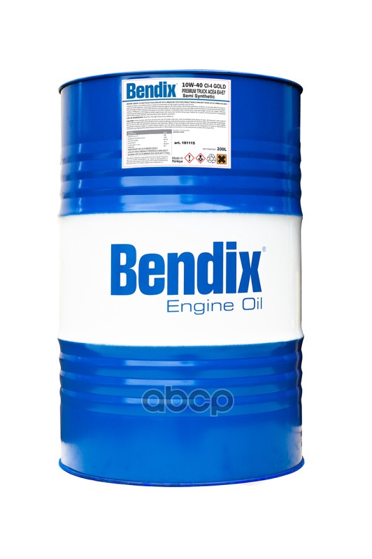 BENDIX Масло Моторное 208Л.  Полусинтетика Bendix Gold Premium Truck Ci-4 Sae 10W-40. Acea E4/E7 Ci-4 Acea