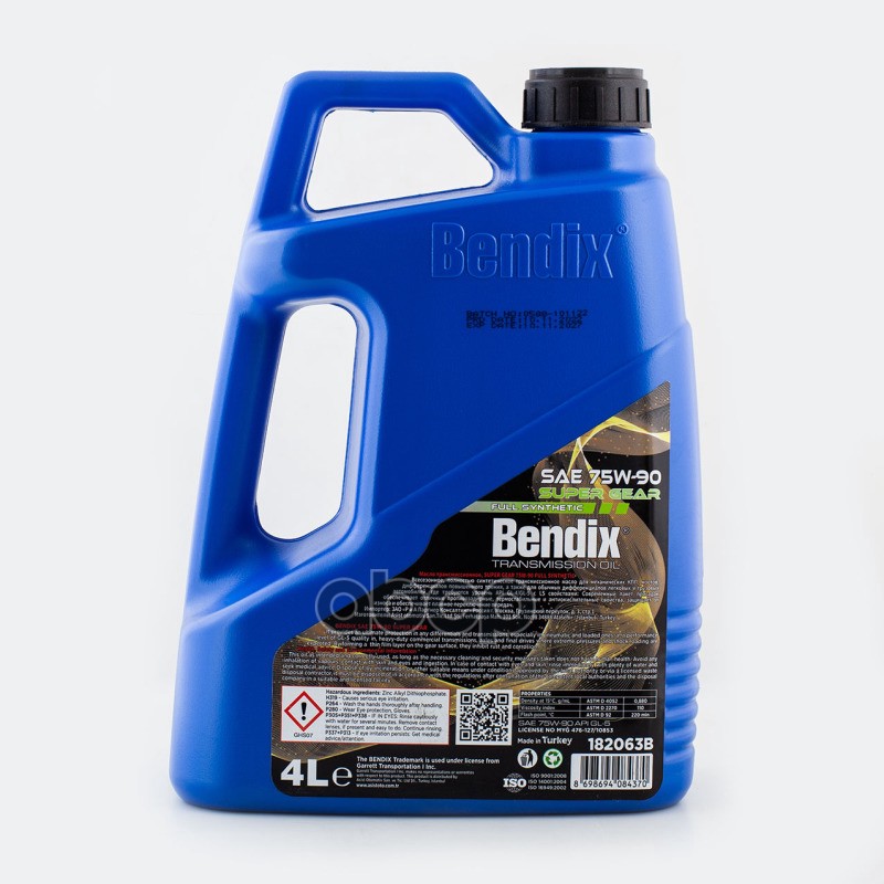 Масло трансмиссионное 4л.  синтетика BENDIX SUPER GEAR 75W-90 API GL-4/GL-5/GL-5 LS (Limited Slip) BENDIX арт. 182063b