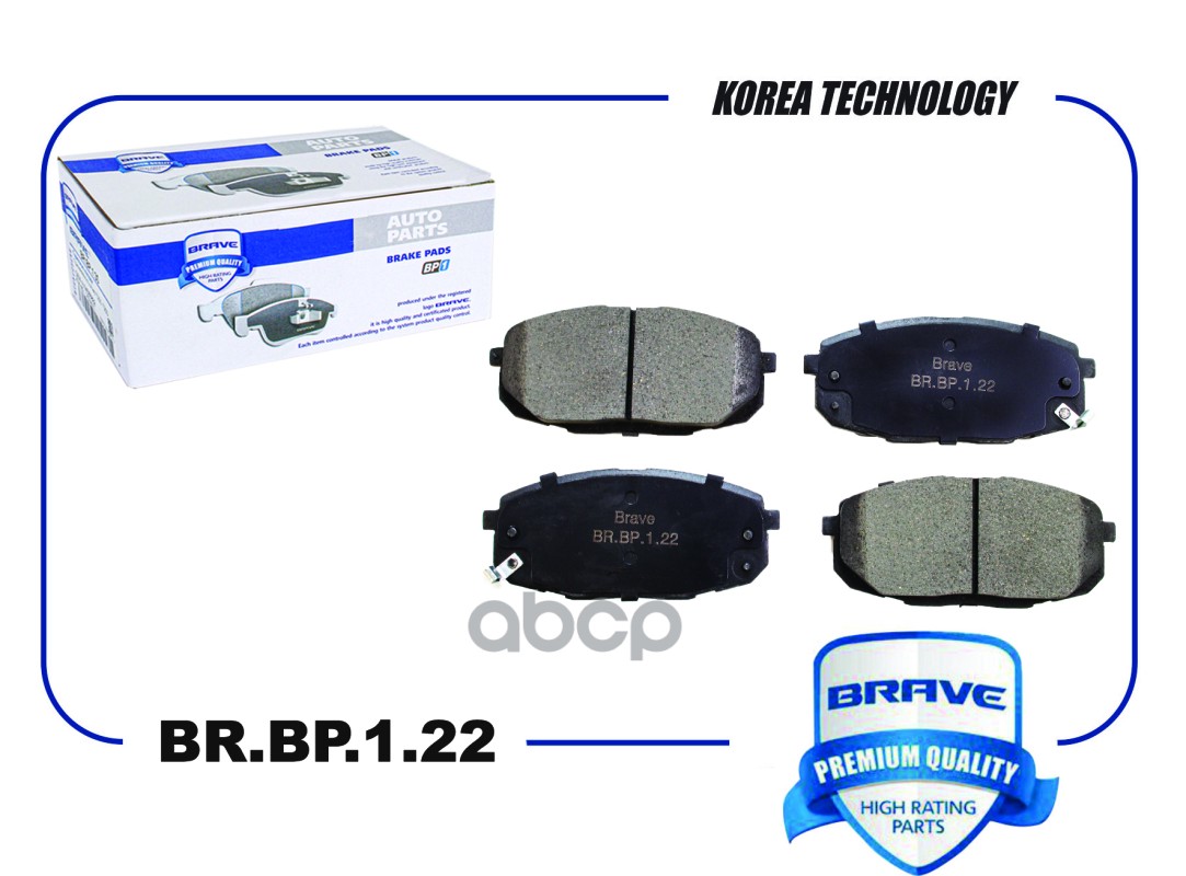 Колодка тормозная передняя BR.BP.1.22 58101-M0A00 HYUNDAI Creta 1.6, i30, KIA Ceed 07- BR.BP.1.22 BRAVE арт. BR.BP.1.22