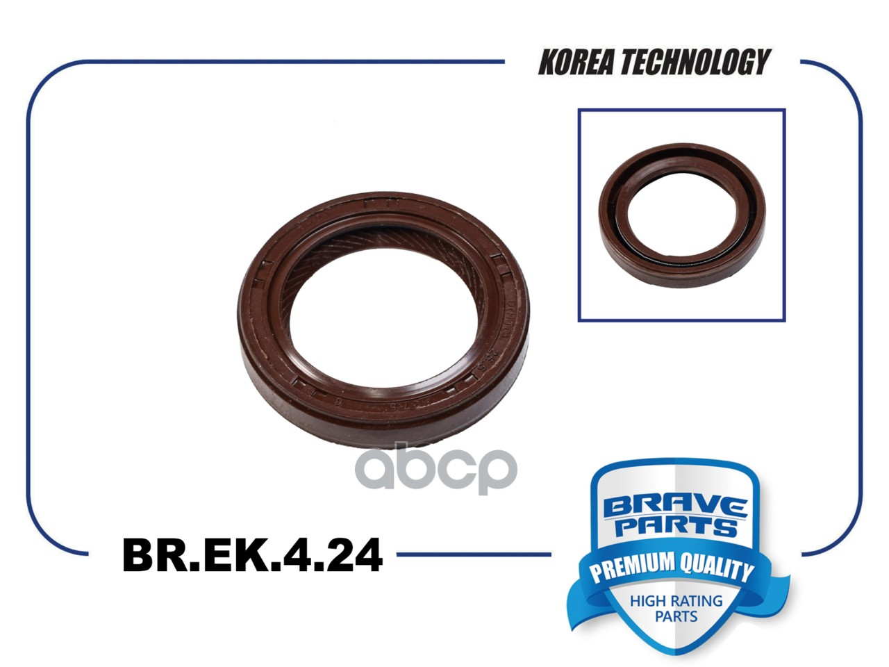 Сальник коленвала перед. 21421-2B020 BR.EK.4.24 Solaris, Rio, Creta 37.5*26*6 BRAVE арт. BREK424
