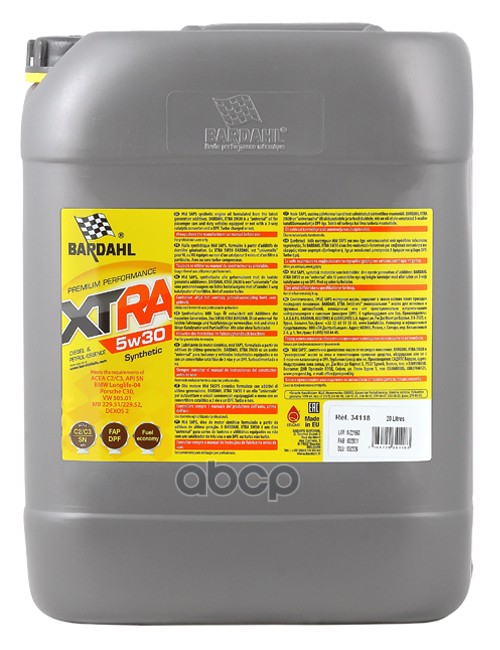 Bardahl 5W30 Xtra C2/C3, Sn 20L (Синт. Моторное Масло)
