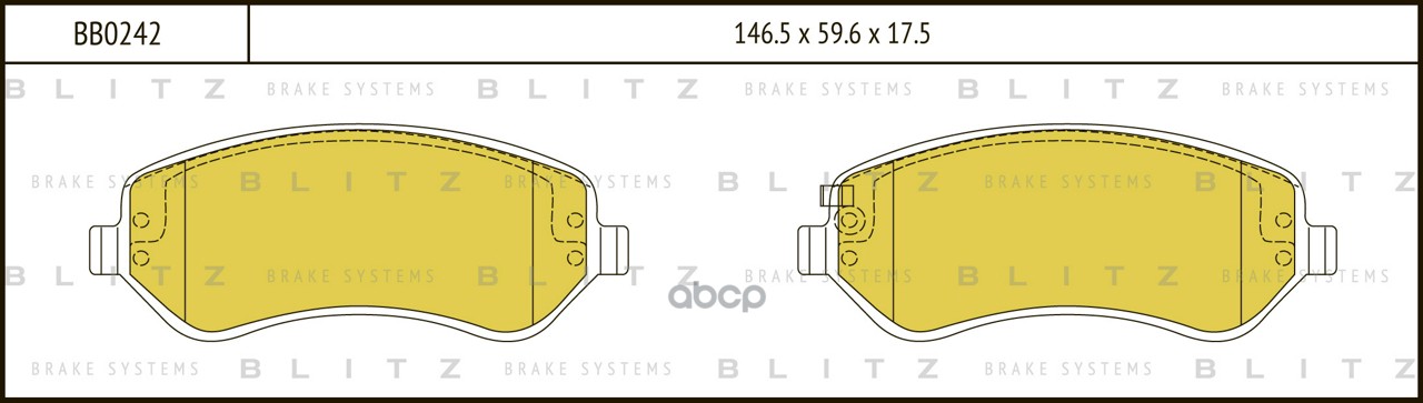 Колодки тормозные дисковые передние Blitz арт. BB0242