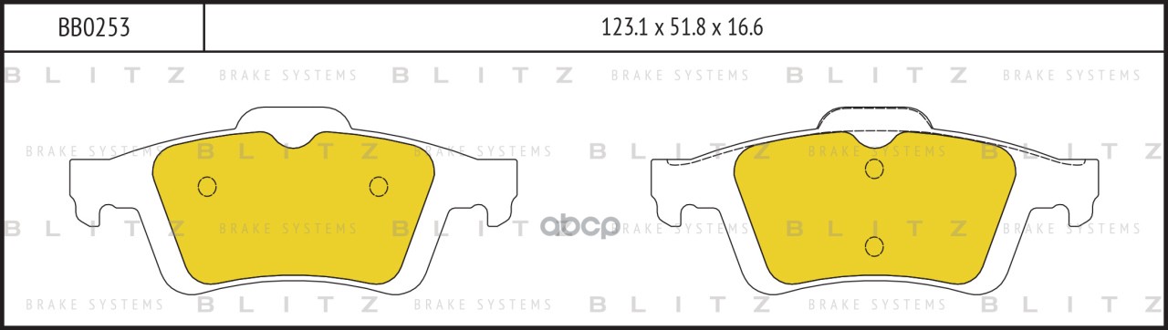 Колодки тормозные дисковые задние FORD Focus/Focus C-Max 04-MAZDA 3/5 03-VOLVO S40 II/V50 04- BB0253 Blitz арт. BB0253