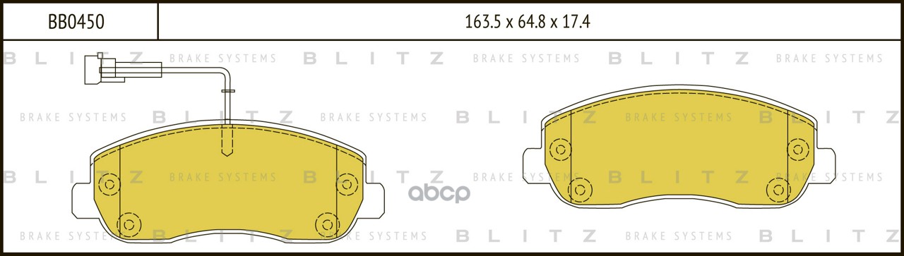 Колодки тормозные дисковые передние OPEL Movano B 11-NISSAN NV400 11- BB0450 Blitz арт. BB0450