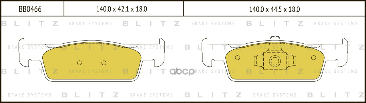 Колодки тормозные дисковые передние RENAULT Logan/Sandero 12- BB0466 Blitz арт. BB0466