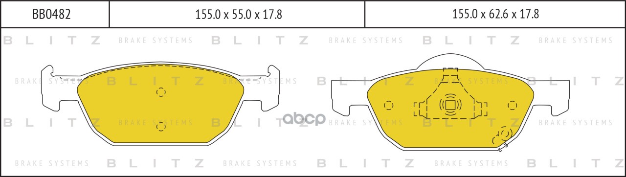 Колодки Тормозные Дисковые | Перед | Blitz арт. BB0482