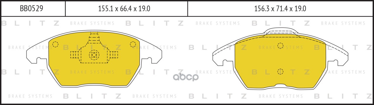 Колодки тормозные дисковые передние CITROEN C4 04-PEUGEOT 307 03- BB0529 Blitz арт. BB0529