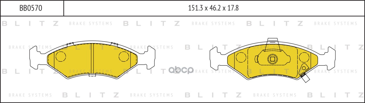 Колодки тормозные дисковые передние Blitz арт. BB0570