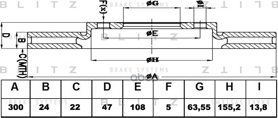 Диск тормозной передний вентилируемый FORD Mondeo 00-JAGUAR X-Type 02- BS0141 Blitz арт. BS0141