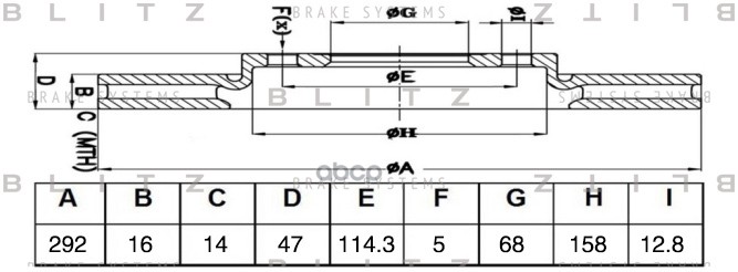 Диск тормозной задний NISSAN X-Trail 13- BS0494 Blitz арт. BS0494
