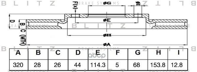 Диск Тормозной Nissan X-Trail T32 13-> Blitz арт. BS0495