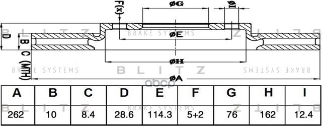 Диск тормозной задний Blitz арт. BS0496