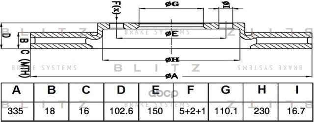 Диск Тормозной Toyota Land Cruiser 98-> Blitz арт. BS0534