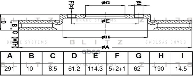 Диск тормозной задний Blitz арт. BS0560