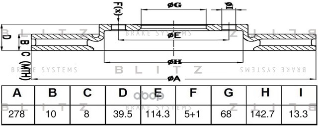 Диск Тормозной | Зад Прав/Лев | | Зад | Blitz арт. BS0569