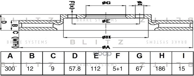 Диск тормозной задний Blitz арт. BS0643