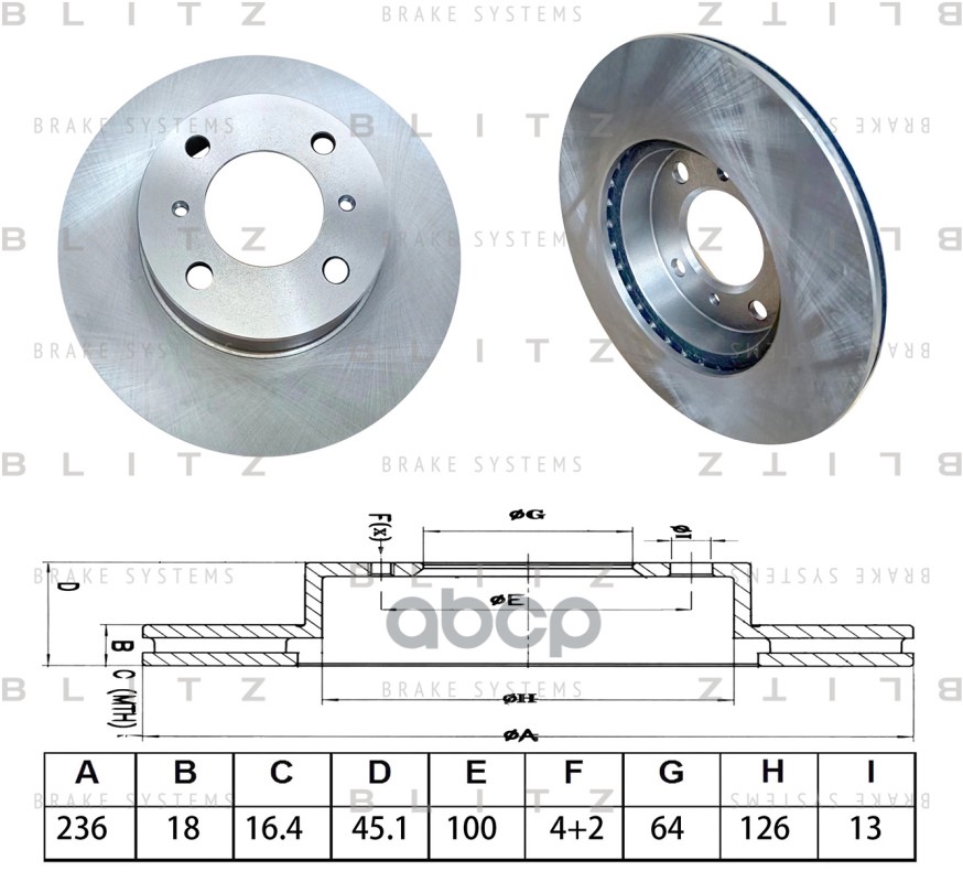 Диск Тормозной Передний Blitz арт. BS0650