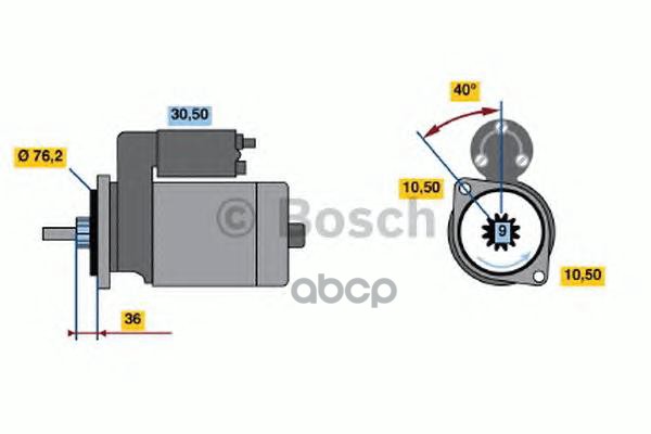 Стартер 12V, 1.7KW BOSCH 0986013050 Bosch арт. 0986013050