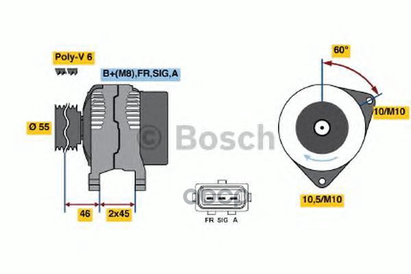Генератор Трехфазный Bosch арт. 0986049151