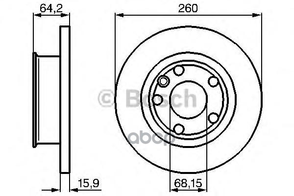 Диск Тормозной Vw: Transporter Iv C Бортовой Платформой/Ходовая Часть  90-03, Transporter Iv Автобус  90-03 Bosch арт. 098647...
