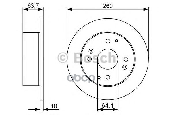 Диск Тормозной Honda: Accord Vii  98-02, Accord Vii Hatchback  99-02 Bosch арт. 0986479504