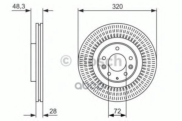 Диск Тормозной Передн, Mazda: Cx-7 06-, Cx-9 07- Bosch арт. 0986479795