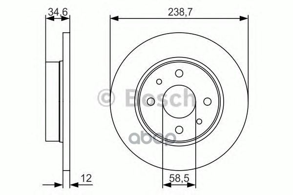 Диск тормозной передний (Premium 2) LADA 21082109 /D=240mm BOSCH 0 986 479 R61 Bosch арт. 0 986 479 R61