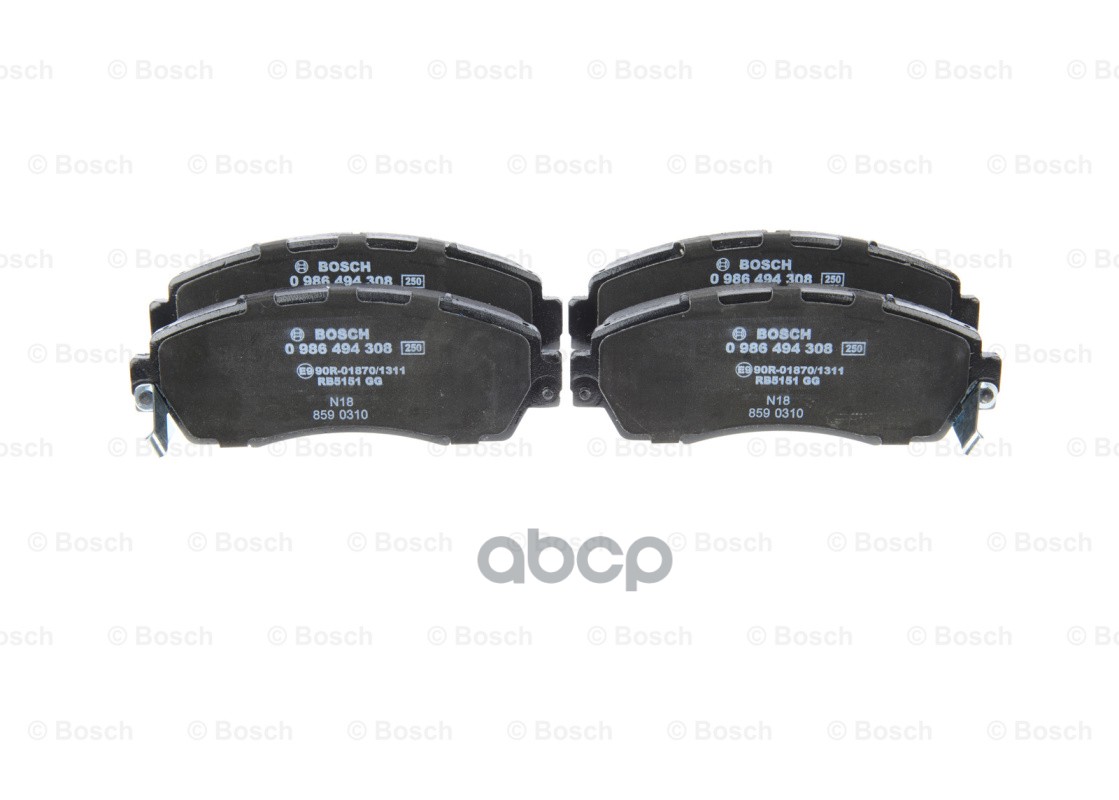Колодки тормозные 0986494308 Bosch арт. 0986494308
