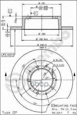 Диск Тормозной Standard | Зад | Brembo арт. 08531610