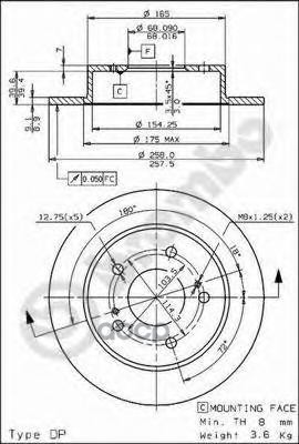 Диск Тормозной Задн. Nissan 200 Sx (S14) 10/93-12/99 Brembo арт. 08.5737.20