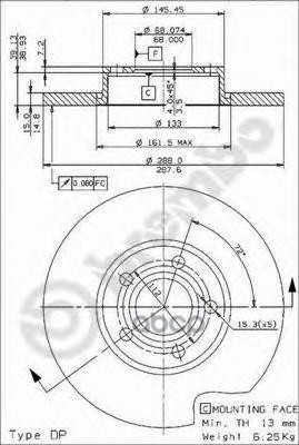 Диск Тормозной Audi: 100 2.0/2.0 E/2.0 E 16V/2.0 E 16V Quattro/2.0 E Quattro/2.3 E/2.3 E Quattro/2.4 D/2.5 Tdi 90-94, 100 Ava...