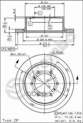 Диск Тормозной Задн. С Уф Покрытием Mitsubishi (Bjc) Pajero Sport 01/03-02/06 / Mitsubishi Pajero Cl Brembo арт. 08.7106.11