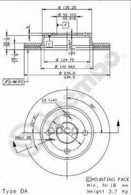 Диск Тормозной Передн Mazda: 121 Ii 90-96, 323 C Iv 89-94, 323 C V 94-98, 323 F Iv 89-94, 323 Iii Station Wagon 86-95, 323 P ...
