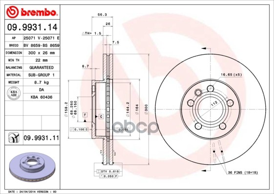 Диск Тормозной Передн Ford: Galaxy 95-06, Seat: Alhambra 96-10, Vw: Sharan 95-10, Transporter Iv C Бортовой Платформой/Ходова...