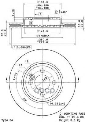 Диск Тормозной Uv Coated | Перед | Brembo арт. 09A76111
