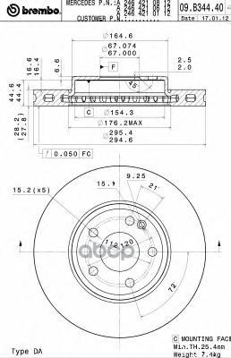 Диск Тормозной Uv Coated | Перед | Brembo арт. 09B34441