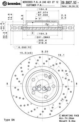 Диск Тормозной Uv Coated | Перед | Brembo арт. 09B80751