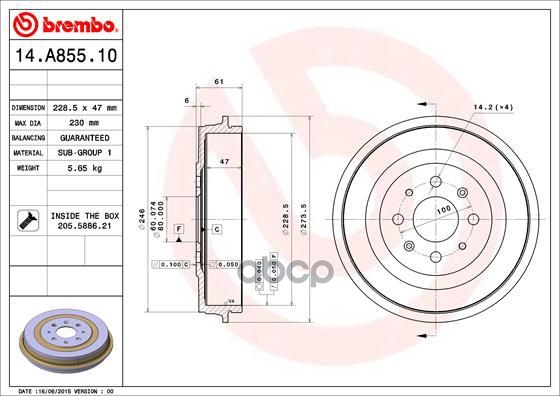 Барабан Тормозной Brembo арт. 14A85510