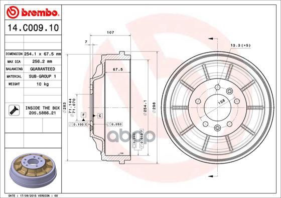 Барабан Тормозной Brembo арт. 14C00910