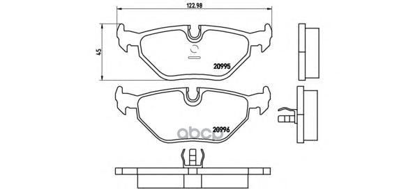 Колодки Тормозные Дисковые К-Т Bmw 3 (E30) 09/82-03/92 / Bmw 3 (E36) 09/90-12/98 / Bmw 3 Converti Brembo арт. P06011