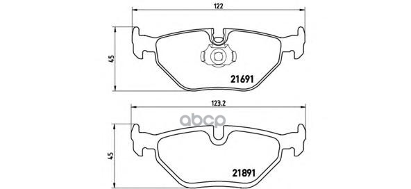 Колодки тормозные дисковые задн. BMW 5 (E39) 09/95-07/03 / BMW 5 Touring (E39) 09/96-05/04 Brembo арт. p06023