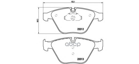 Колодки тормозные дисковые передн. BMW 5 (E60) 12/01-03/10 / BMW 5 Touring (E61) 03/04-12/10 / BMW 6 Brembo арт. p06054