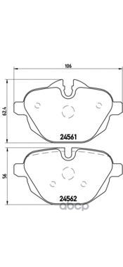 Колодки тормозные дисковые задн. BMW 5 (F10) 01/09-10/16 / BMW 5 (G30  F90) 09/16-> / BMW 5 Touring Brembo арт. p06064