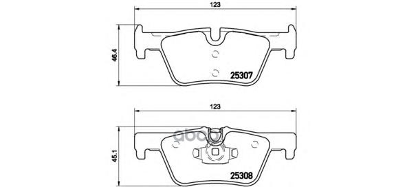 Колодки тормозные дисковые задн. BMW 1 (F20) 11/10-> / BMW 1 (F21) 12/11-> / BMW 2 Convertible (F23) Brembo арт. p06071