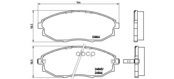 Колодки Тормозные Дисковые Передн, Chevrolet: Epica 1.8/2.0/2.0 D/2.5 05-  Holden: Epica 2.0 I/2.5 I/Td 07- Brembo арт. P10007