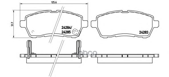 Колодки тормозные дисковые передн. DAIHATSU MATERIA (M4_) 10/06-> / DAIHATSU SIRION (M3_) 01/05-> / Brembo арт. p16013