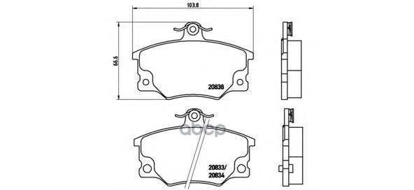 Колодки тормозные дисковые передн. ALFA ROMEO 145 (930_) 07/94-01/01 / ALFA ROMEO 146 (930_) 12/94-1 Brembo арт. p23017